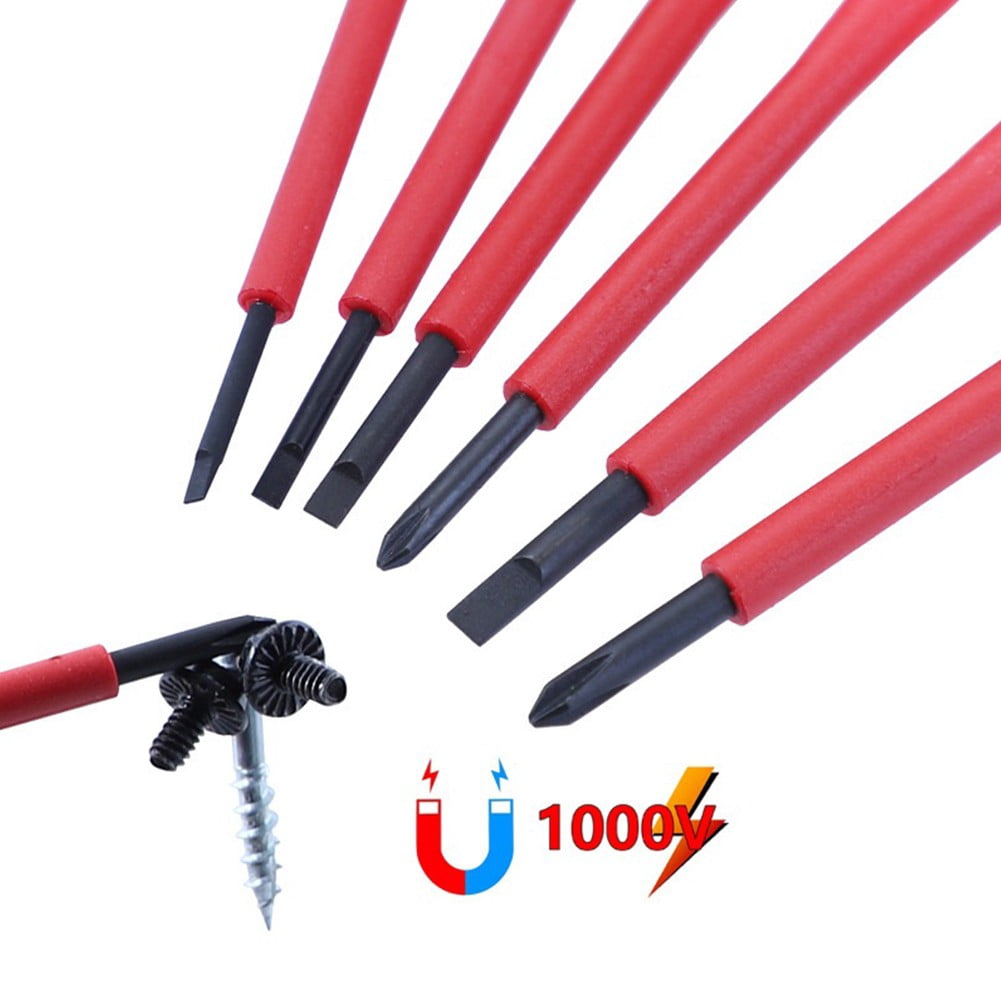 yaaqii 6PCS 1000V Insulated Screwdriver Set Magnetic Tip Electrician repair tool