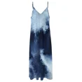 thumbnail image 3 of Indigo Nebula Blue Abstract Painting Sleeveless Dress party dresses women birthday dress, 3 of 5