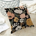 thumbnail image 2 of Spring Floral Pillow Covers 18 x 18 Inch Set of 2 for Vintage Pink Mustard Yellow Cream Flowers Decor Throw Pillows Plant Black Outdoor Decorative Cushion Cases for Couch Bed Decorations, 2 of 6