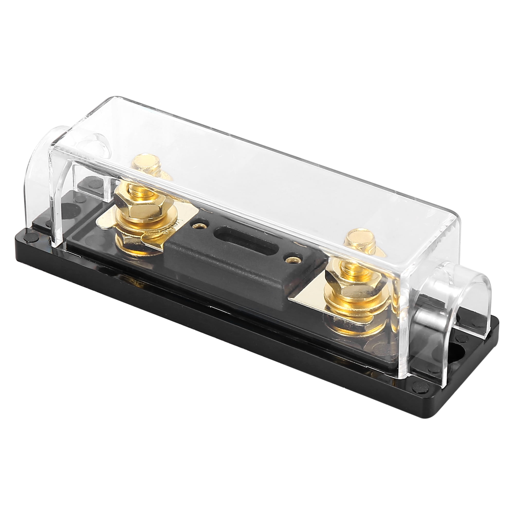 4pcs 0/2/4 Gauge Inline ANL Fuse Holder Clear Black Fuse Block with 300A Fuse