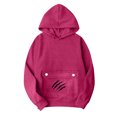 thumbnail image 6 of Yteetum Hoodies for Women Oversized Drawstring Front Carry Pet Pouch Pullover Hooded Sweatshirts Womens Pet Graphic Print Loose Pet Big Pockets Long Sleeve Hooded Sweatshirt Fall Clothes Clothes, 6 of 7