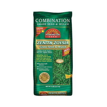 Pennington Zoysia Grass Seed With Mulch Grass Seed, 5 (Best Bermuda Grass Seed For Overseeding)