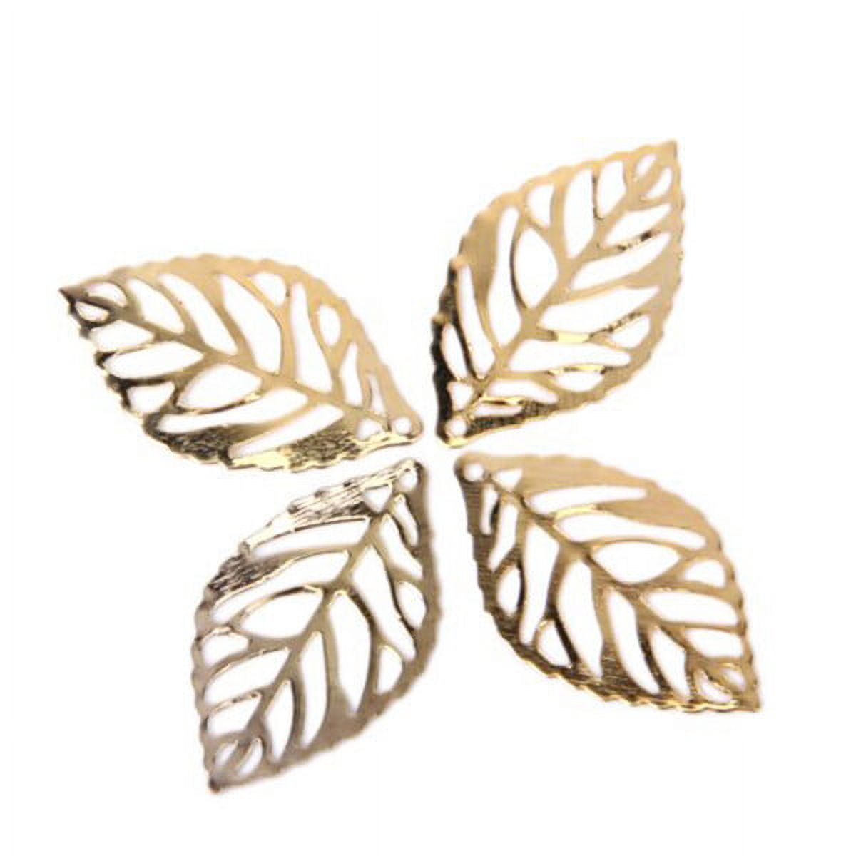 Leaf Tree Charms Jewelry Making Gold Leaves Metal Fall Crafts Embellishments Hollow Pierced Diy Alloy Decor Charm - image 3 of 5