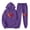 Purple, variant on USSUMA Women's Sweatsuits Women's Sweatshirt Long Sleeved Pullover Sweatpant Outfits Pocket Drawstring Print Tracksuit Elastic Waist Comfortable Jogger Sets Oversized Outdoor Fall Suit