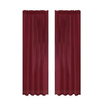 ZZYuan Basic Rod Pocket Sheer Window Curtain, Room Darkening Window Curtains for Living Room (Wine Red 39.4" W X 78.7" L )