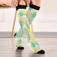 thumbnail image 5 of FREEAMG High Elasticity Compression Socks, High Knee Socks Adult Universal Leisure Relieve Fatigue,Pineapples Tropical Travel Daily with Running (1 Pair), 5 of 7