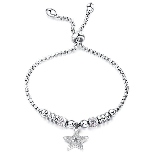 Pulsera Con Colgante De Estrella De Cristal Y Control Deslizante Ajustable Para Mujer Pulsera Elegante Regalo De Amistad Y San Valentín Inevent AP007006-00
