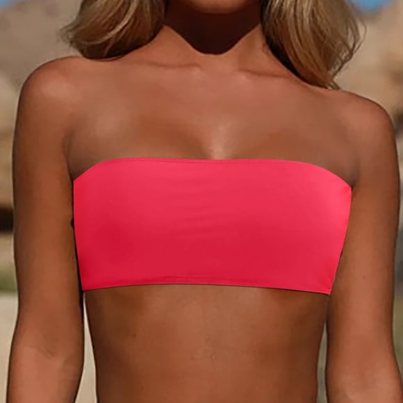 Women Removable Shoulder Strap Swimwear Tops for Beachwear Bandeau Tube Top Swimsuit Blouse Fashion Swim Top Women