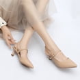 thumbnail image 5 of DADAWEN Women's Closed Pointed Toe Low Heels Slingback Pumps Kitten Heels Stylish Nude Wedding Party Prom Dress Shoes 8 US, 5 of 5