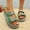 Green, variant on Womens Rhinestone Platform Sandals with Adjustable Buckles, Glitter Sequin Cork Footbed Slides, 2 Straps Handmade Slip On Comfort Summer Shoes