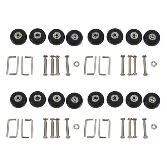40 x 18mm Luggage Suitcase Wheels Replacement Repair Kit 4 Pair