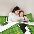 thumbnail image 5 of Homewish Cartoon Monogrammed J Queen Comforter Set, Cartoon Football Soccer Bedding Sets, Teens Kids Boys Girls Reversible Bedding Comforter Set, Ultra Soft Bedroom Decor, 3-Piece, 5 of 8