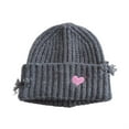 thumbnail image 2 of Ripped Beanies Hats for Youth Chunky Knitted Skull Cap 0-15 Years Teen Boys Girls Cute Thermal Warm Ski Snow Graphic Slouch Hat, 2 of 3