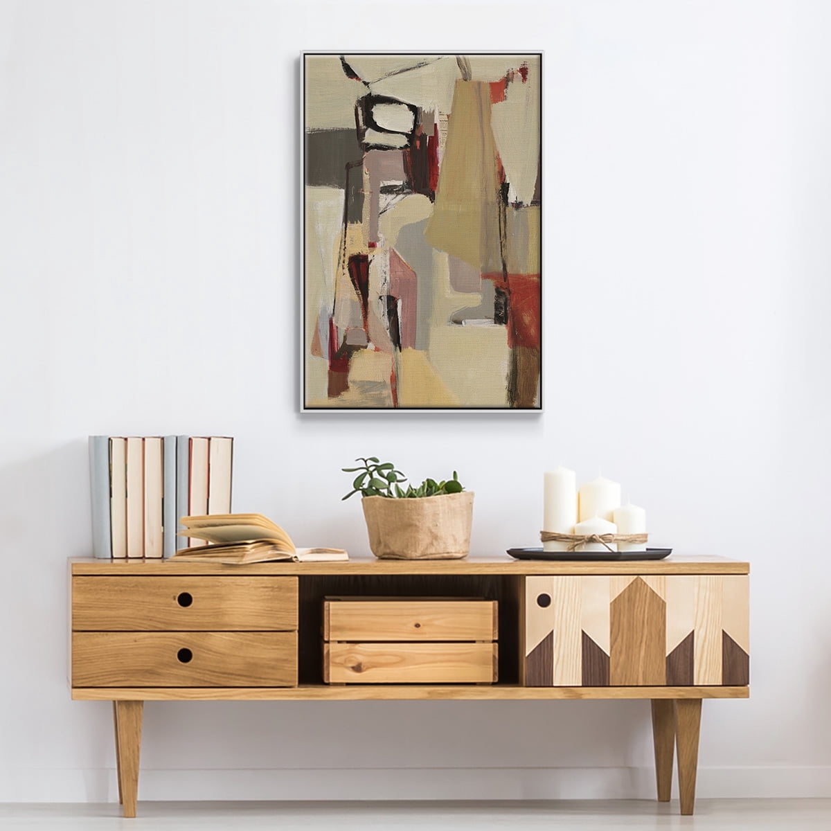 Peaches Framed Premium Gallery Wrapped Canvas - Ready to Hang - 25 x 37 - White Floating Frame