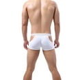 thumbnail image 4 of HUPOM Mens Underwear Boxer Briefs Male Thongs Medium waist Comfort Waist Solid Boxer Briefs White L, 4 of 5