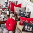 thumbnail image 5 of 16.5" Charcoal Gray and White Embroidered Snowflakes Square Throw Pillow, 5 of 5