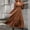 *Coffee, variant on ClodeEU Long Sleeve Dress for Women, V Neck Tiered A Line Spring Elegant Modest Smocked Flowy Maxi Dress Coffee,Womens Plus M