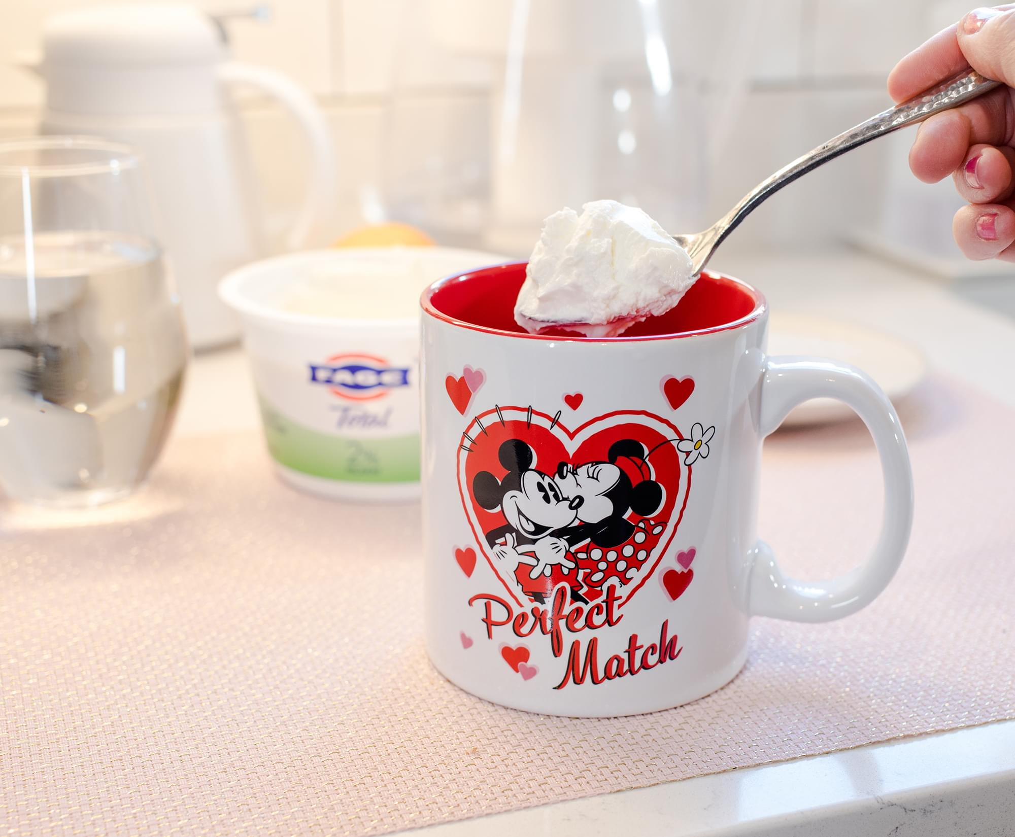 Disney White & Gray Mickey & Minnie Mouse 5-Piece Ceramic Stackable Mug Set