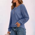 thumbnail image 3 of LIaqionyy Womens Long Sleeve Shirts Lace Tops Fall Fashion Outfits Business Casual Blouses Lightweight Sweater, 3 of 5