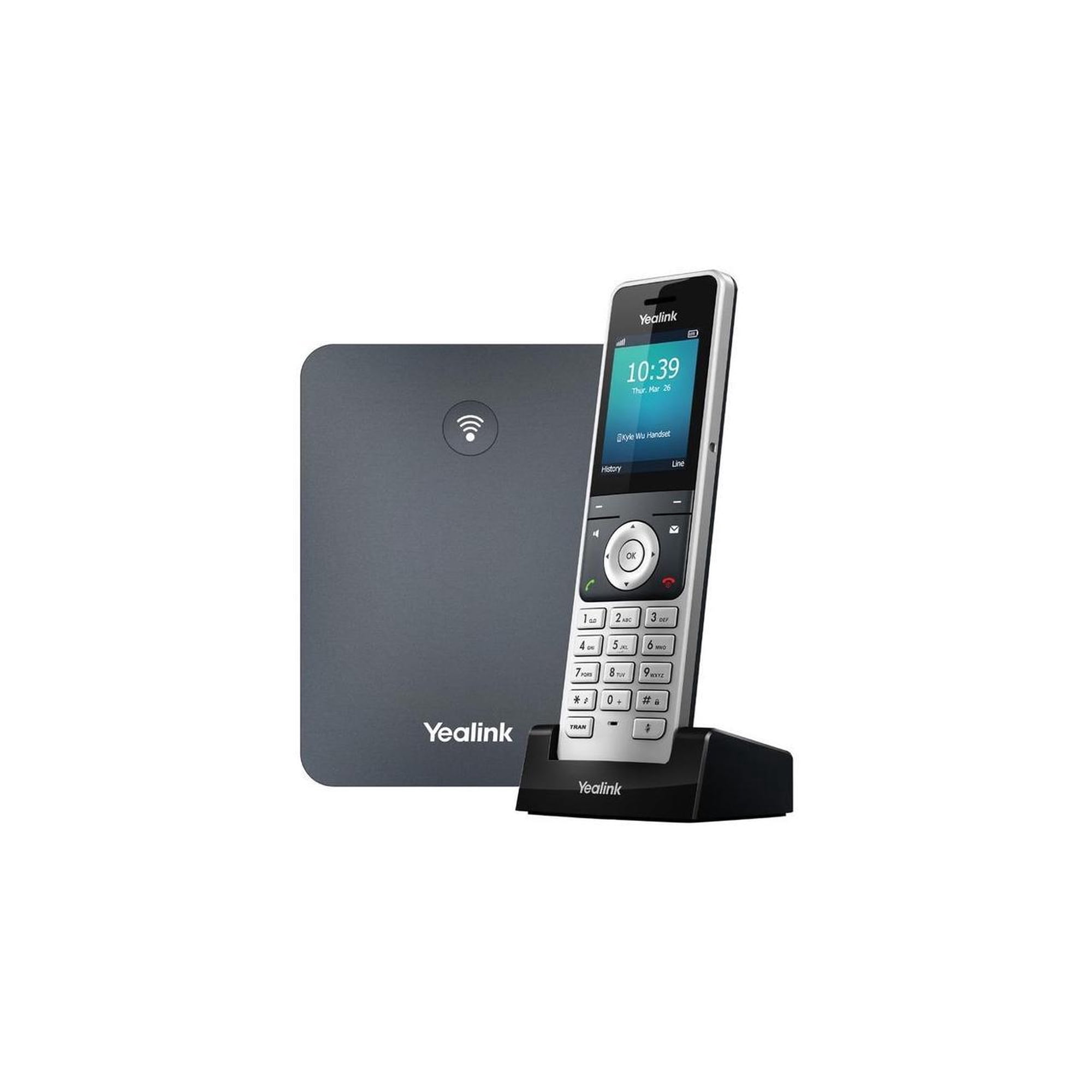 Yealink W76P IP Phone, Cordless, Corded, DECT, Wall Mountable, Desktop, Alabaster Silver, Classic Gray