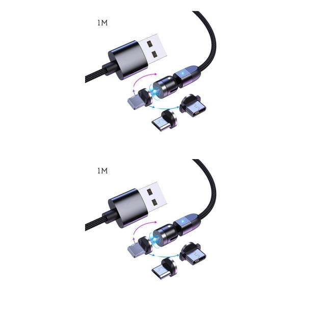 Matsuzay Cable de succión magnética para USB Carga rápida Cabeza redonda Opcional 3 EN 1 Enchufe para Android Type5 NO5
