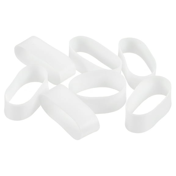 200Pcs Silicone Rubber Bands, 7mm x 15.5mm Rubber Bands Rings Cable Ties for Cord Wrapping Bag Wraps, White