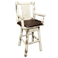 thumbnail image 2 of Montana Collection Counter Height Swivel Captain's Barstool - Saddle Upholstery, Ready to Finish, 2 of 5