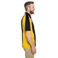 thumbnail image 3 of Harriton M385 Men's Advantage Snag Protection Plus IL Colorblock Polo-Black/ Sunray Yellow/ Dark Charcoal-XL, 3 of 3
