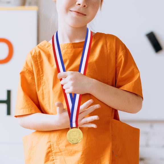 TAILTOSS 6Pcs Golden Round Medal for Sports Medals and Special Occasions