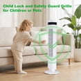 thumbnail image 6 of Quiet Tower Fan for Bedroom, Oscillating Fan with Child Lock & Night Light, 28dB, 12H Timer and Remote, 5 Speeds Cooling Fan for Nursery and Home,White, 6 of 8