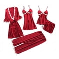 thumbnail image 1 of Pijama sexy europeo y americano de cinco piezas para mujer, vestido de novia de manga media de verano, camisón de noche de talla grande multicolor de varios tamaños para el hogar, 1 of 5