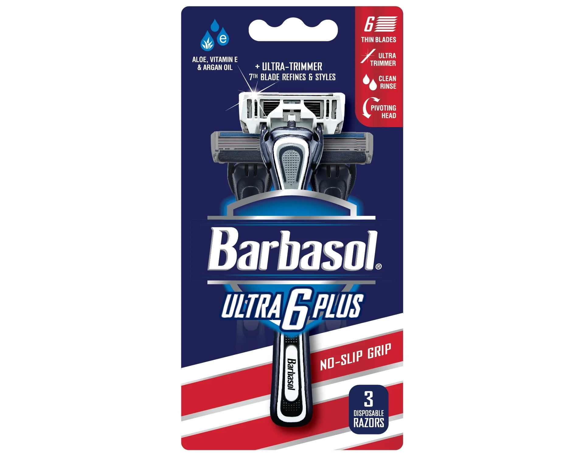 Barbasol Ultra 6 Plus Disposable Razors (3 Count) - Pack of 5