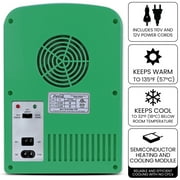 Coca-Cola Sprite 4L Cooler and Warmer,12V DC and 110V AC Cords, 6 Can Portable Mini Fridge, Personal Travel Refrigerator, Green