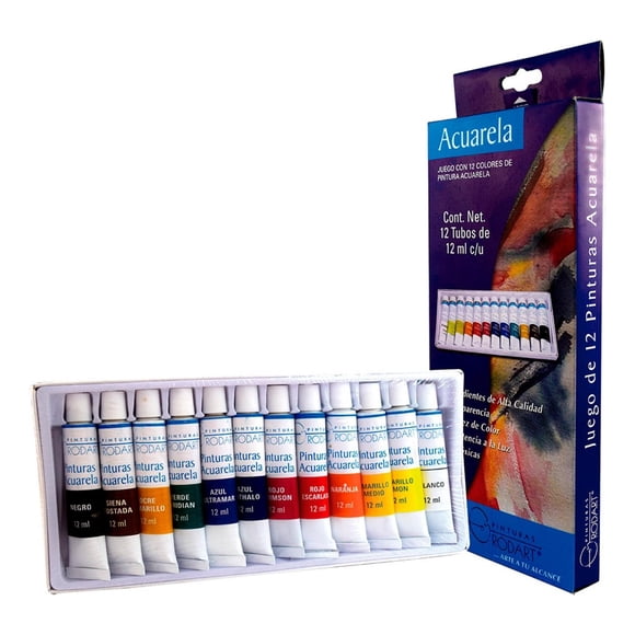 Juego de acuarela Rodart 12 colores 12 ml