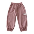 thumbnail image 2 of Kids Workwear Pants 2026 New, Spring Fall Casual Wide Leg Cargo Pants for Boys and Girls, Elastic Waist & Cuff Loose Fit Trousers for Daily Wear Pink 90, 2 of 6