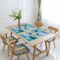 thumbnail image 6 of Teal Blue Marble 1 Pcs Placemats, Modern Abstract Art Marble Crack Washable Wipeable Table Mats for Dining Tables, Indoor Outdoor Kitchen Place Mats for Holiday Party Table Decor, 6 of 9