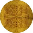 thumbnail image 1 of Ahgly Company Indoor Round Oriental Yellow Industrial Area Rugs, 8' Round, 1 of 4