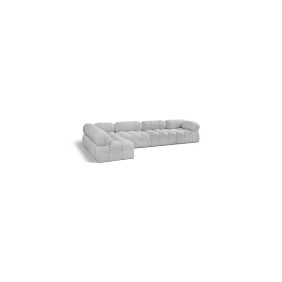 Meridian Furniture Ames Grey Boucle Fabric Modular Sectional