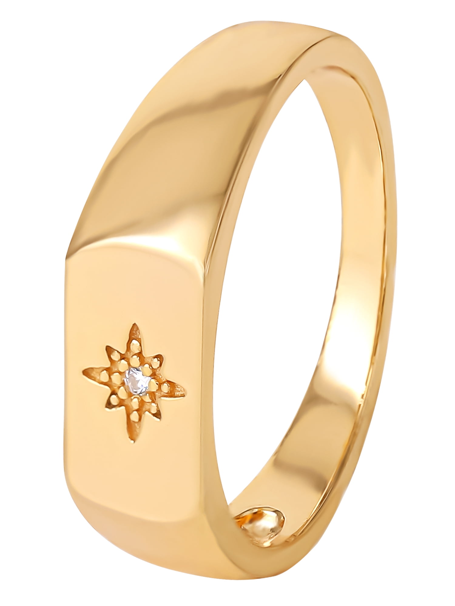 Stella | 14K Oval Aquamarine Hidden Star East West Ring
