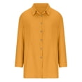 thumbnail image 4 of Women's 2 Piece Outfits Lounge Matching Sets Oversized Wrinkles Long Sleeve Button Down Shirt Top Shorts Set Lightweight Solid Loose Fit Lounge Tracksuits Set, 4 of 4