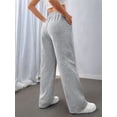 thumbnail image 5 of Females Sweatpants Fall Baggy Wide Leg Sweatpant Fleece Lined Straight Leg Sweat Pants Light Grey XXL, 5 of 6