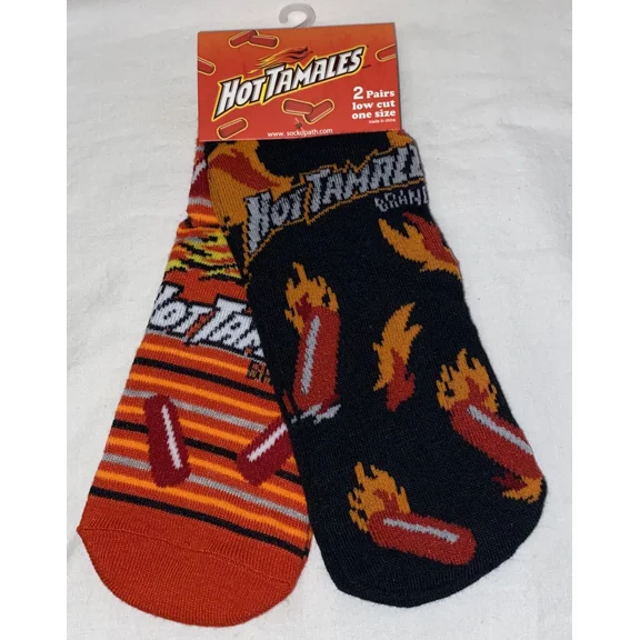 2 Pair Hot Tamales Adult Unisex Novelty Crew Socks Size One Size