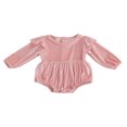 thumbnail image 1 of Baby Long Sleeve  Collar Rompers Gold Velvet Ruffle Jumpsuits, 1 of 6