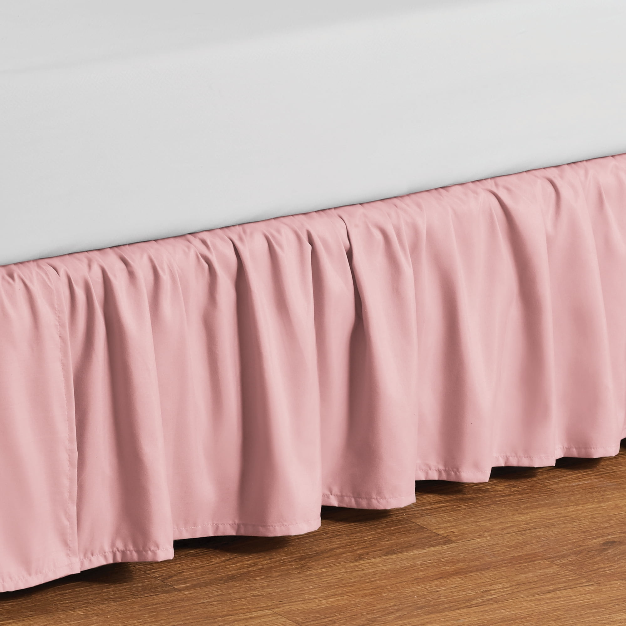Your Zone Ruffled Microfiber Bed Skirt, Pink, Twin