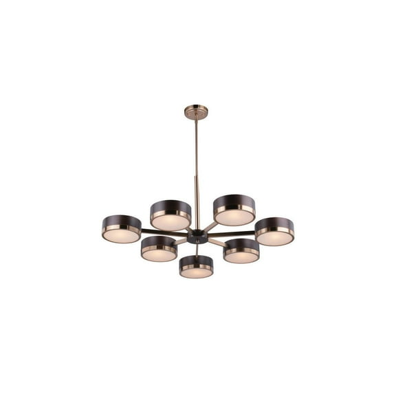 Mid-Century Chandelier 7 Light Dining Room Light Bronze Ceiling Light Fixture 35.5" Wide