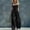 Black, variant on Women's Spaghetti Strap Cowl Neck Jumpsuit, Front Button High Waist Wide Leg Full Length Loose Solid Color Romper with Side Pockets Wine XL(XL)