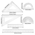 thumbnail image 5 of Plastic Math Drawing Rulers Tool Set with Square Straight Ruler Math Protractor, 5 of 11