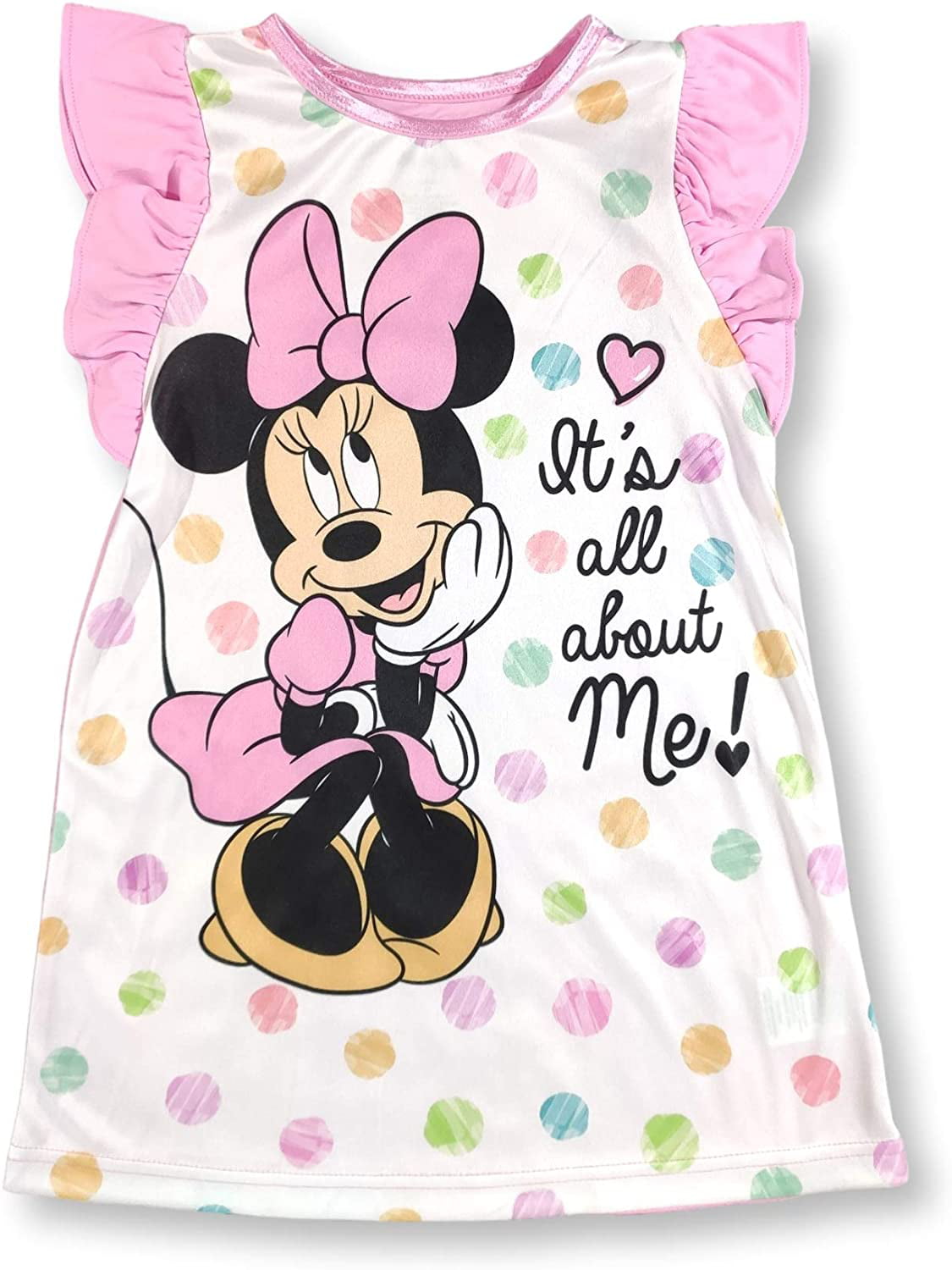 Girls 4-8 Disneys Minnie Mouse All About The Dots Nightgown & Doll Gown Set 