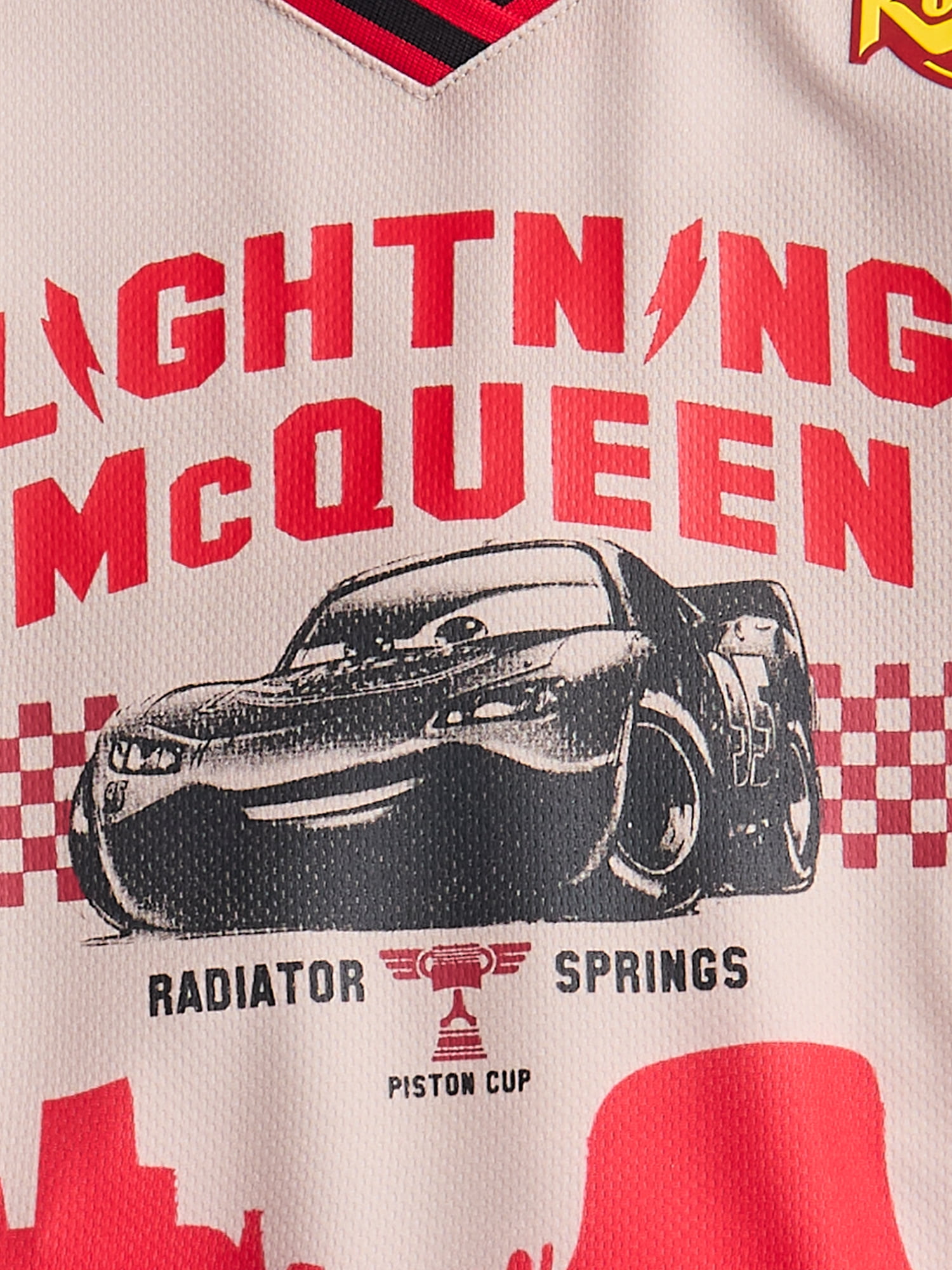 Pixar Cars Lightning McQueen Toddler Boys Graphic Hockey Jersey, Sizes 12M-5T