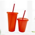 thumbnail image 3 of Gobelet avec Couvercle et Paille Bouteille Réutilisable en Plastique PP pour Boisson Froide Café Jus Smoothie, 3 of 7